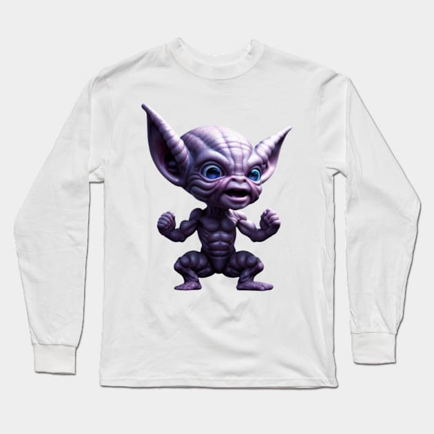 Crazy Space Alien Baby Long Sleeve T-Shirt by Atomus